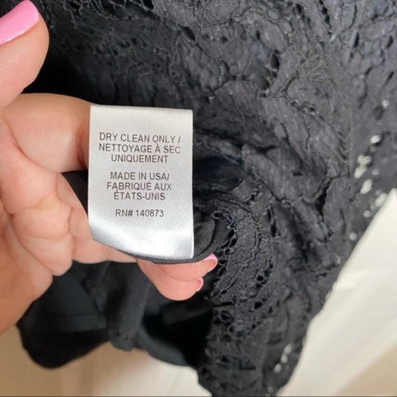 LoveShackFancy Dress Baroque Lace Bell Sleeve Mini in Black Size Small - Picture 6 of 11